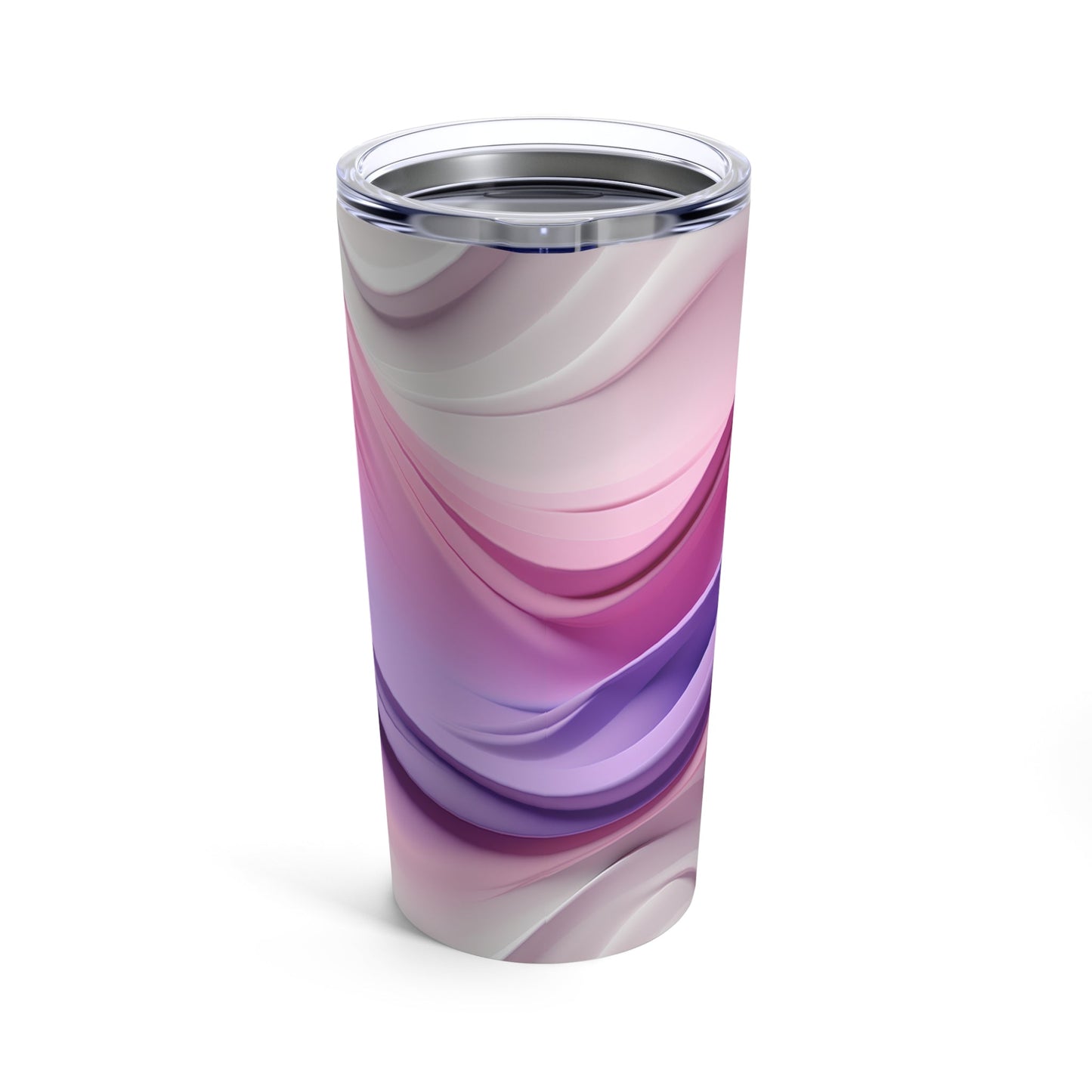 20oz Skinny Tumbler with Wavy Pink & Purple Soft Design