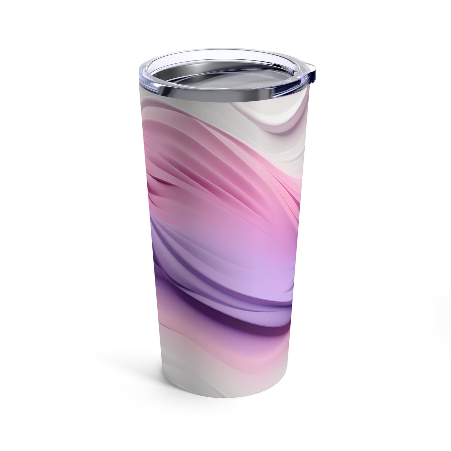 20oz Skinny Tumbler with Wavy Pink & Purple Soft Design