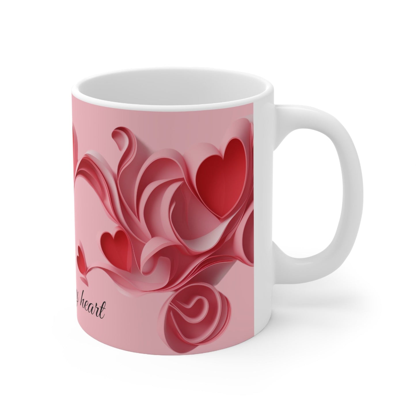 heart 11oz ceramic coffee mug