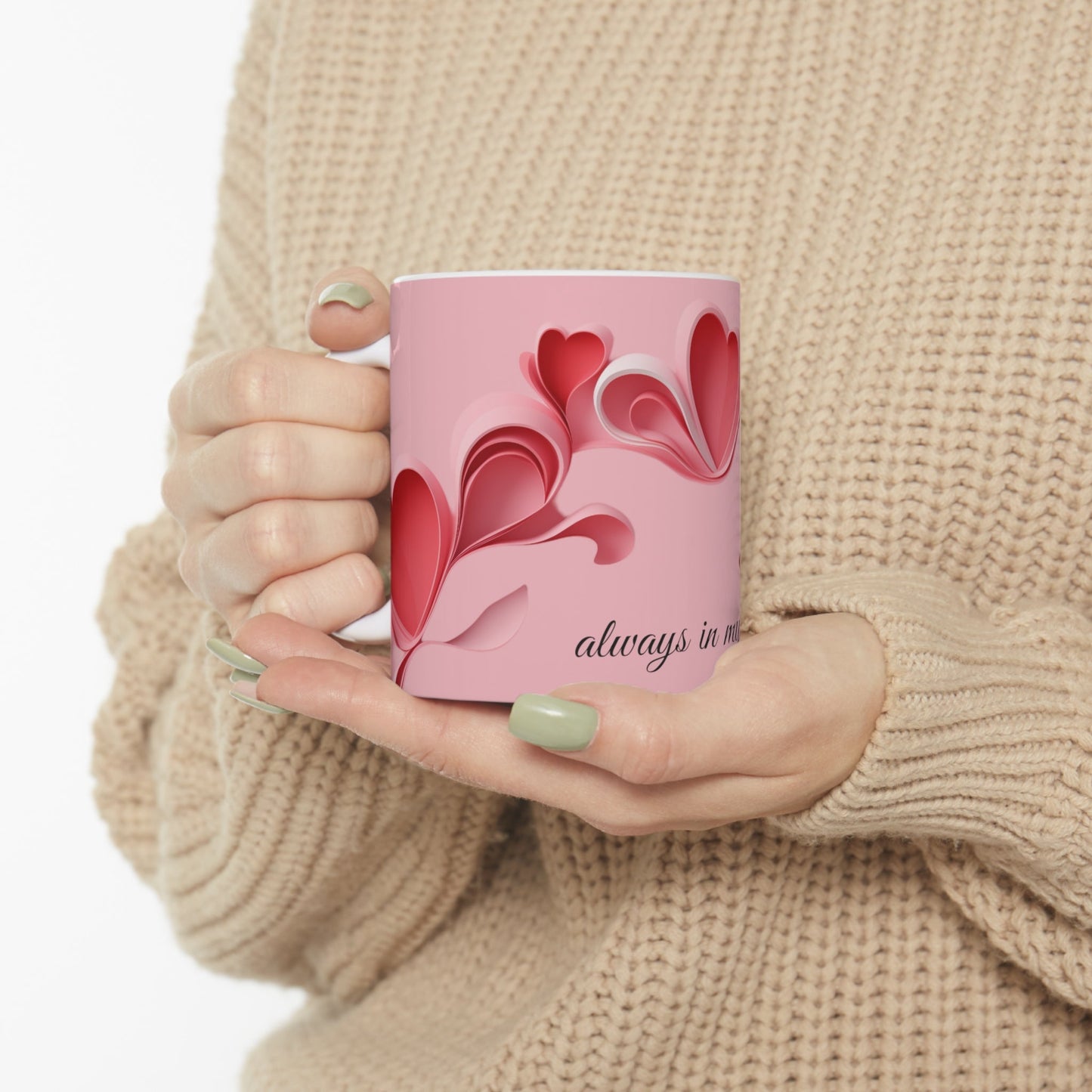 heart 11oz ceramic coffee mug