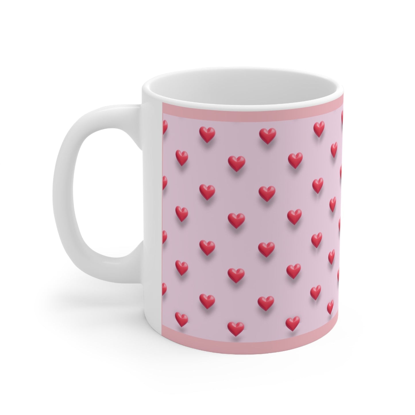 Heart-themed 11oz Ceramic Coffee Mug