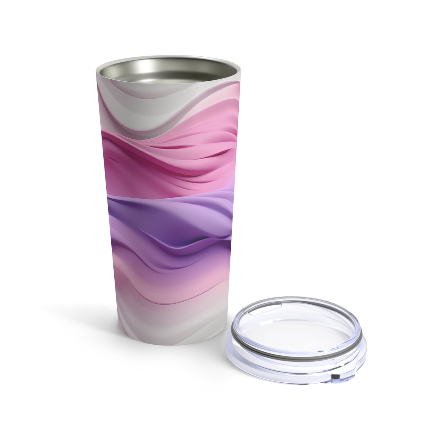 20oz Skinny Tumbler with Wavy Pink & Purple Soft Design