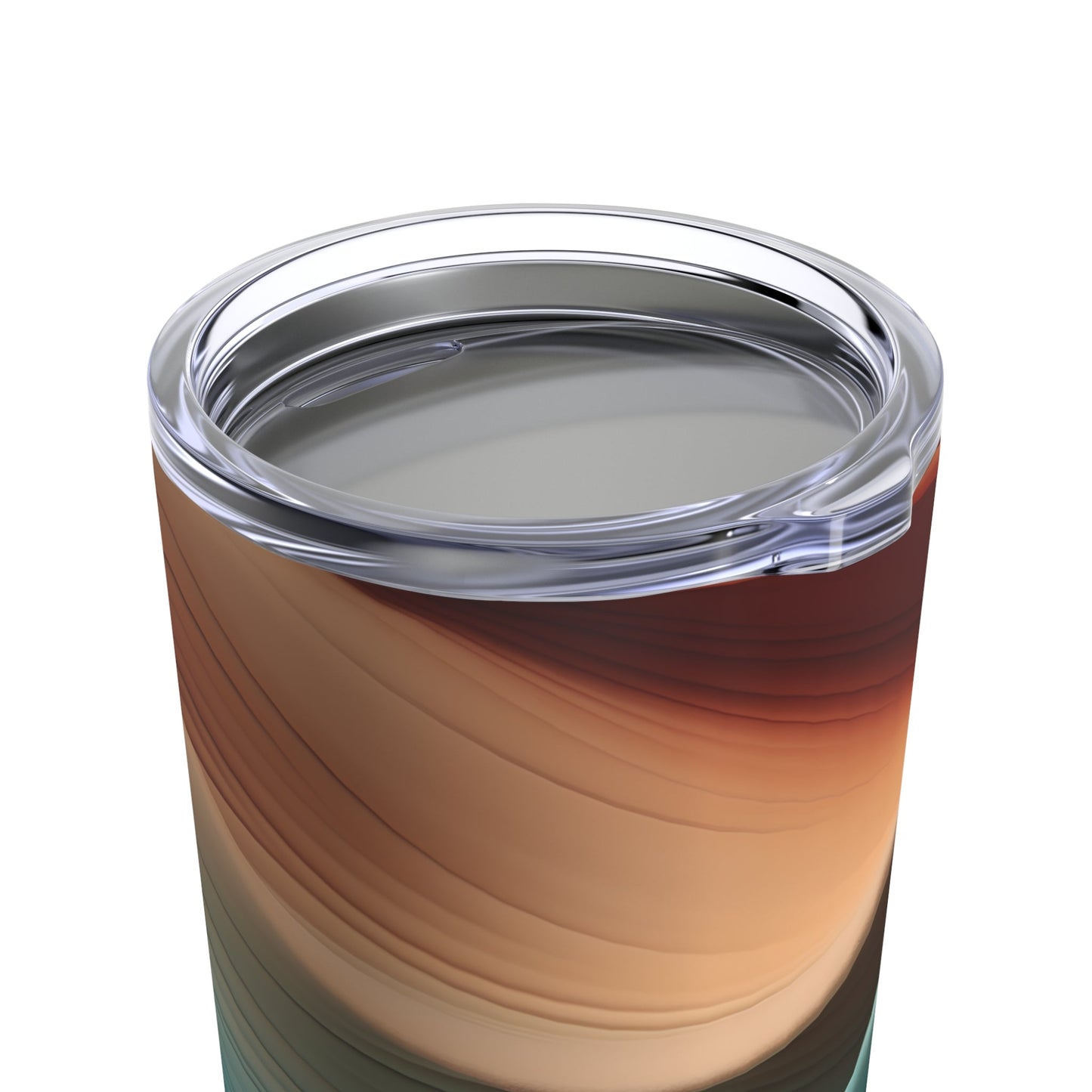 20oz Skinny Tumbler 20oz Earthy Wavy Design Terracotta & Teal Colors