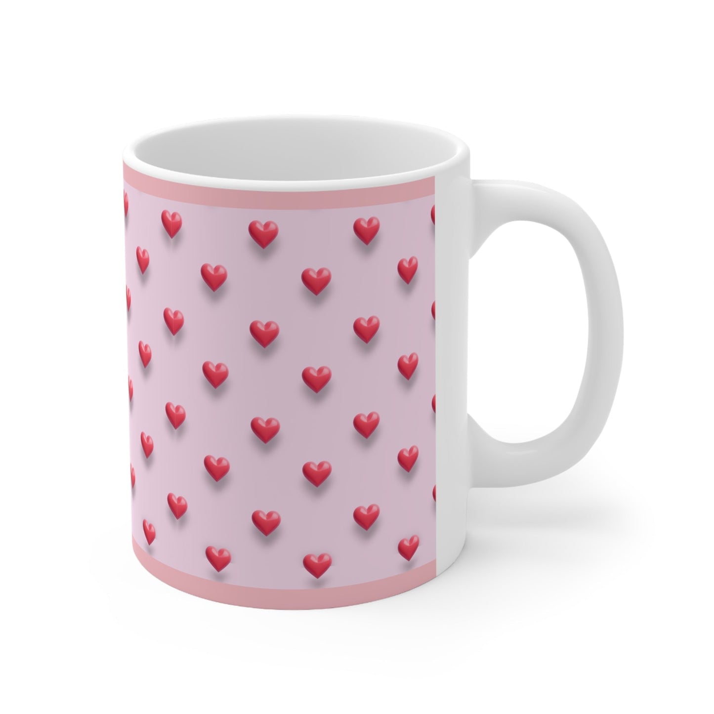 Heart-themed 11oz Ceramic Coffee Mug