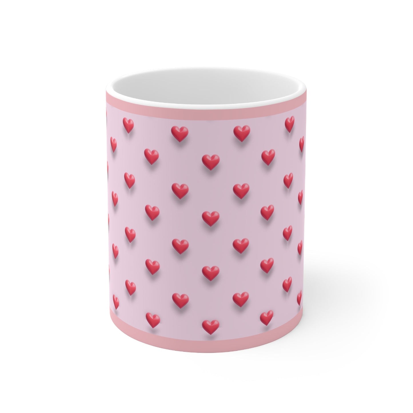 Heart-themed 11oz Ceramic Coffee Mug