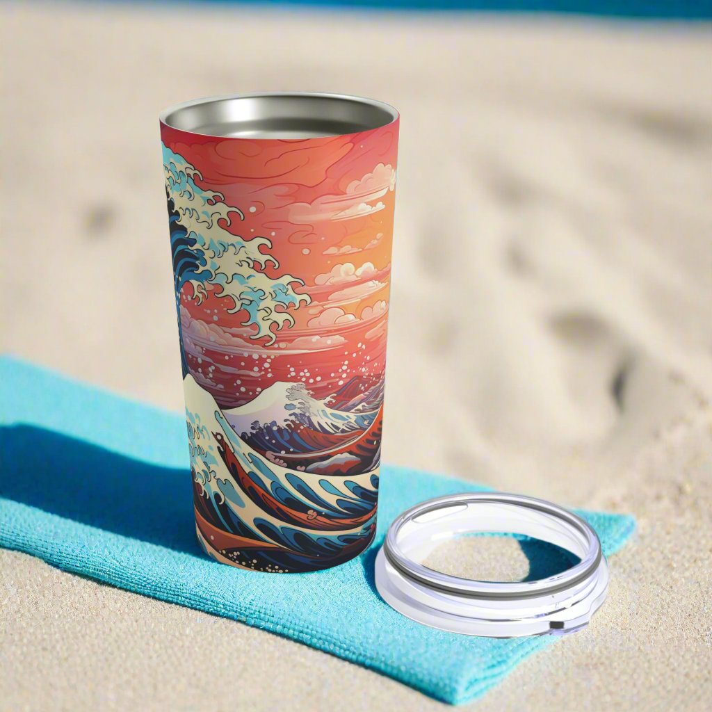Japanese-inspired Wave Design 20oz Tumbler