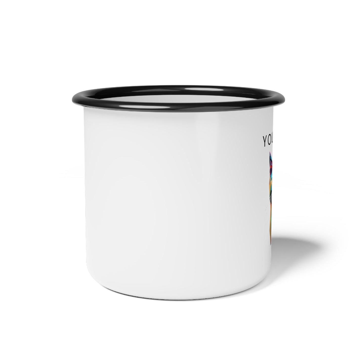 Personalized Enamel Mug 12oz colorful cat logo protrait image personilized customize mug