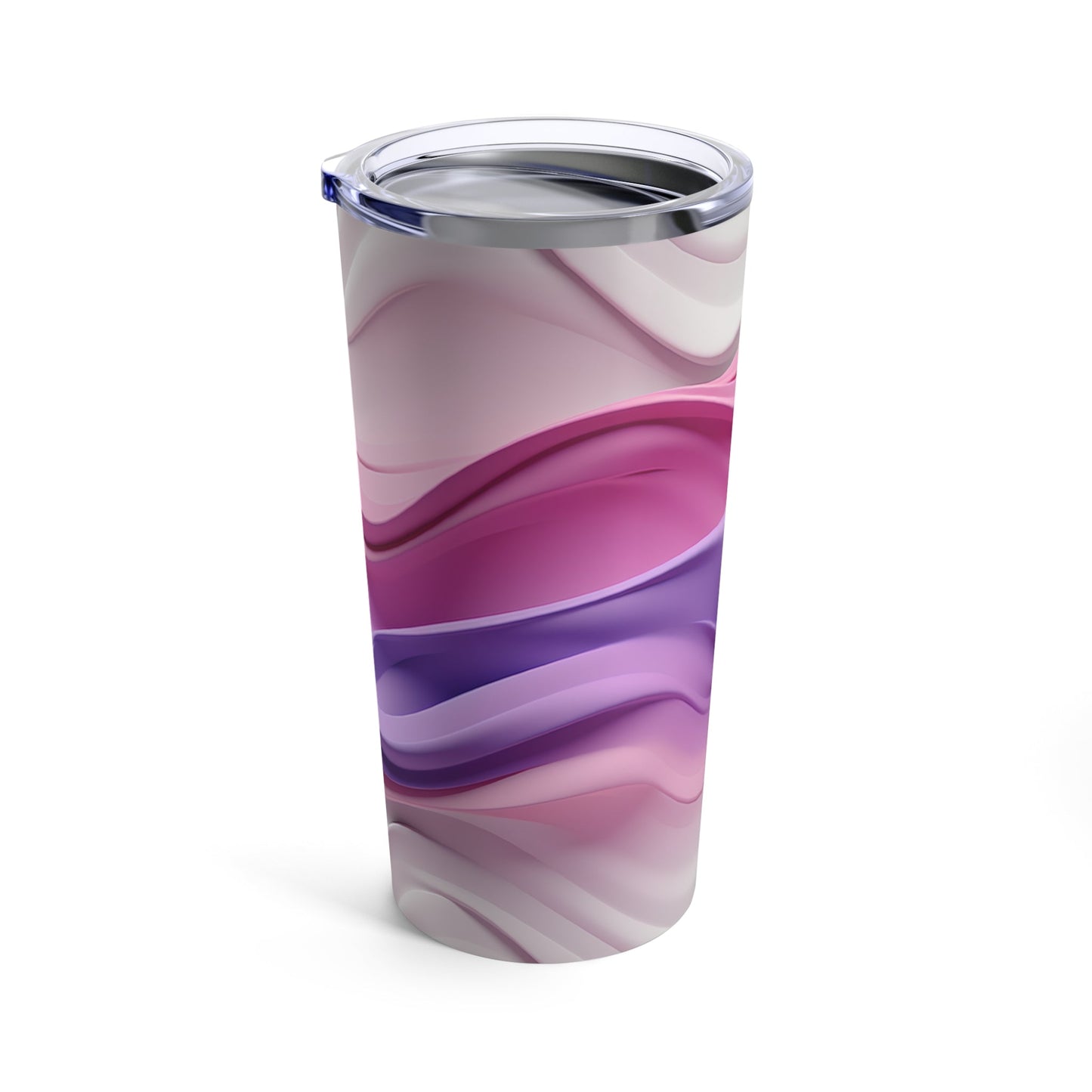 20oz Skinny Tumbler with Wavy Pink & Purple Soft Design