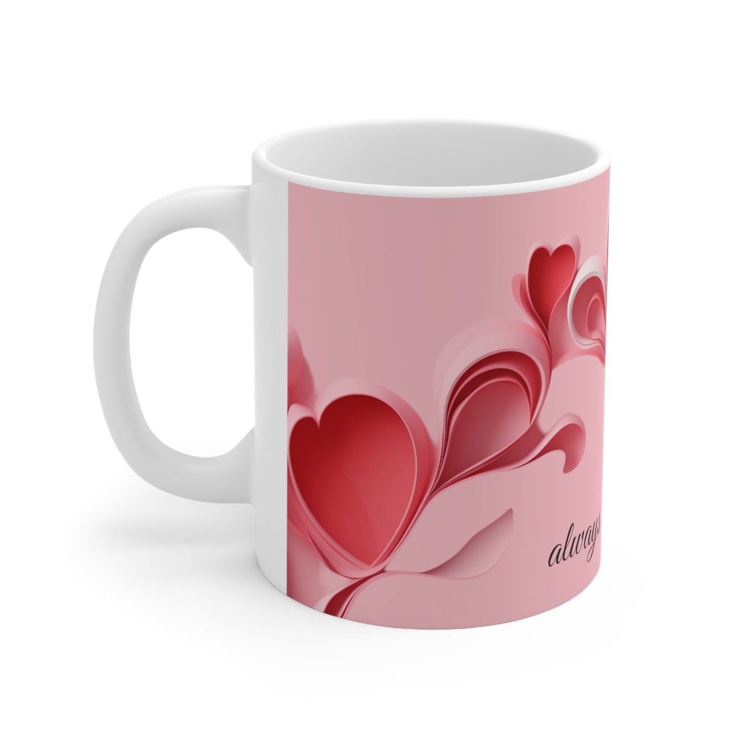 heart 11oz ceramic coffee mug