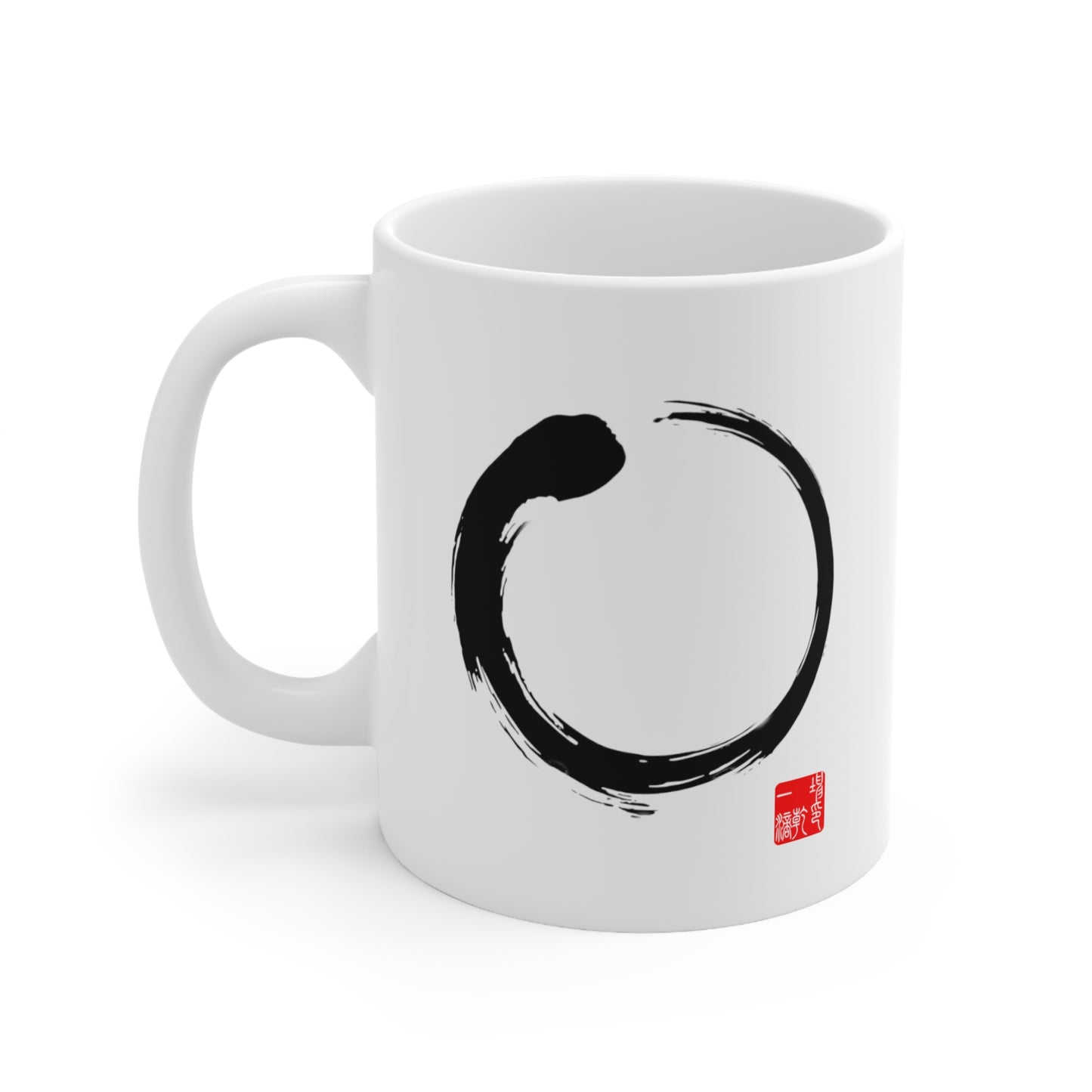 enso white coffee mug japanese design buddhism symbol