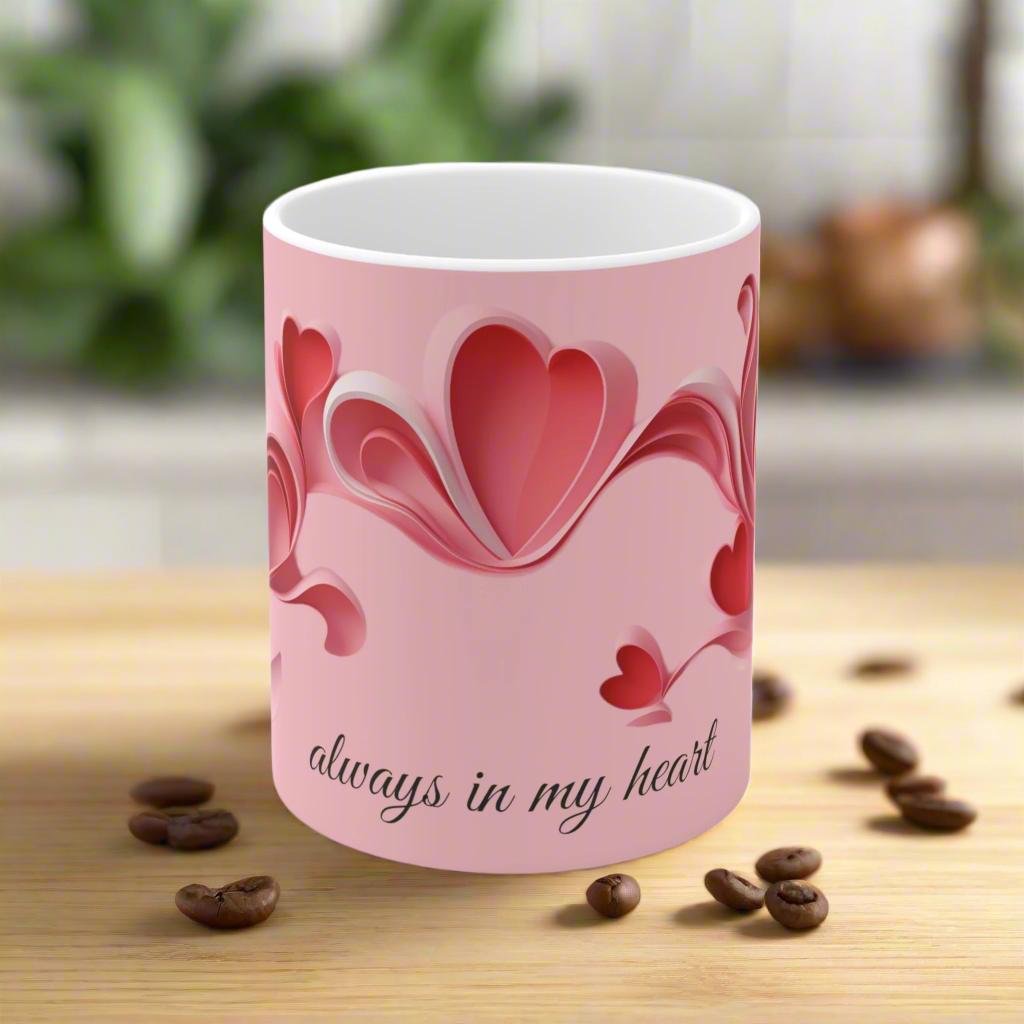 heart 11oz ceramic coffee mug