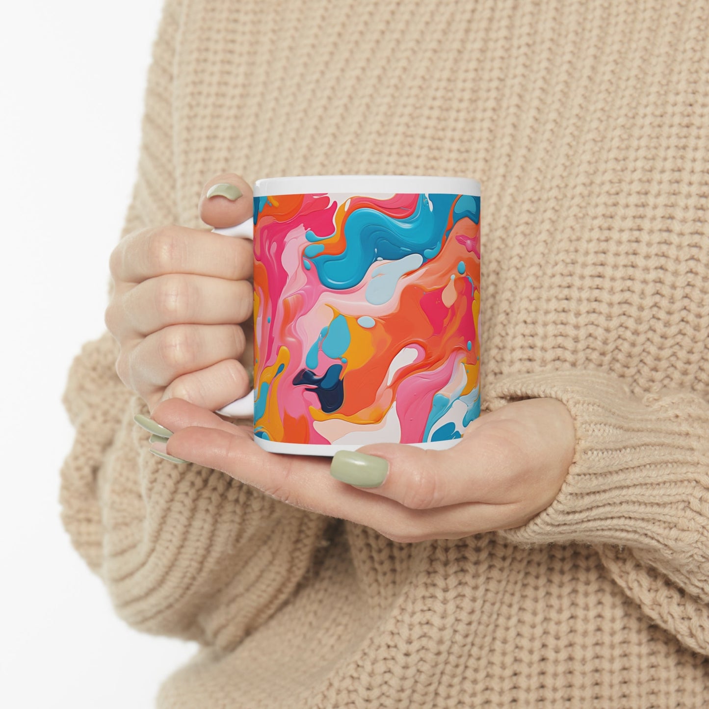 11oz Colorful Abstract Painting Ceramic Coffee Mug