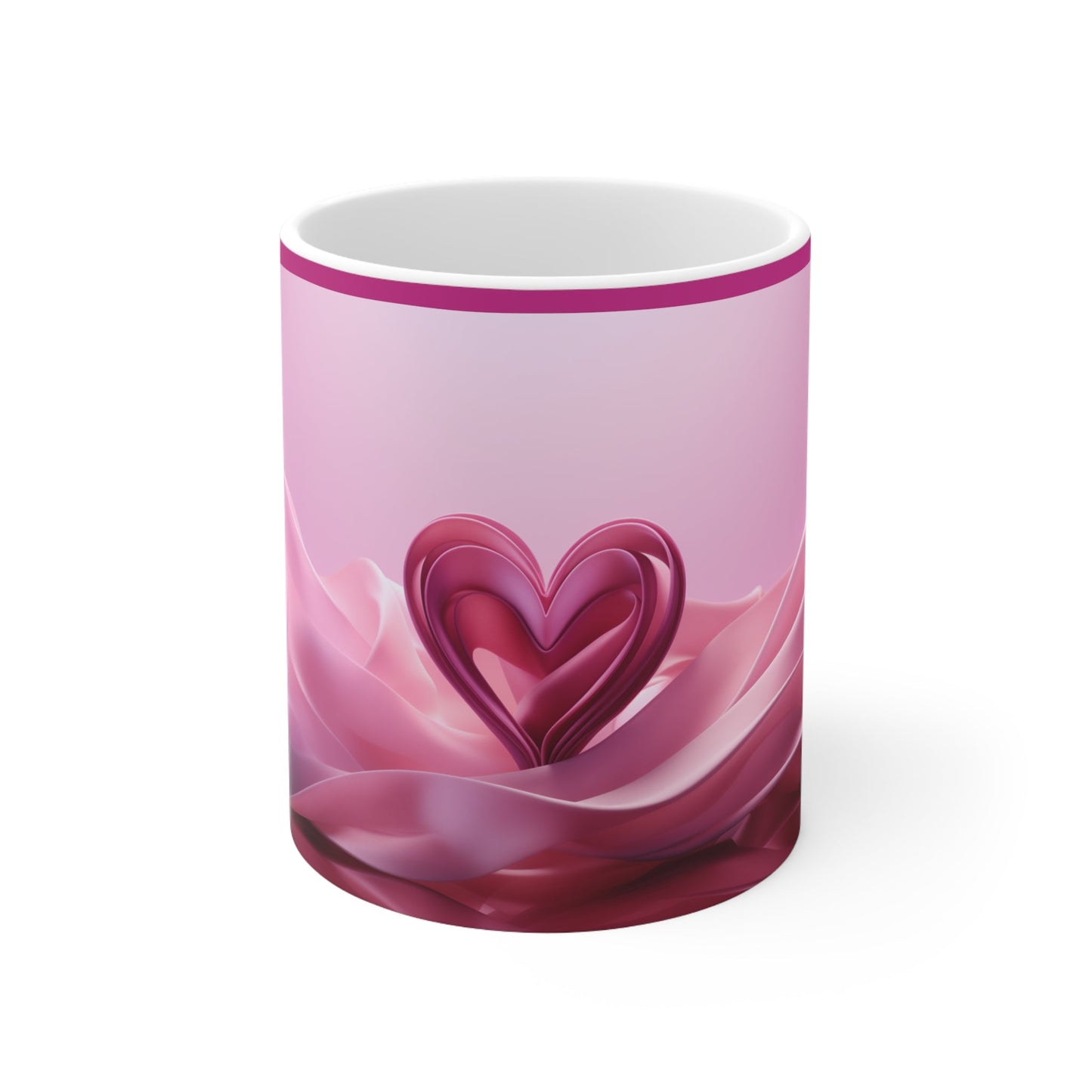 Heart-Themed 11oz Ceramic Coffee Mug