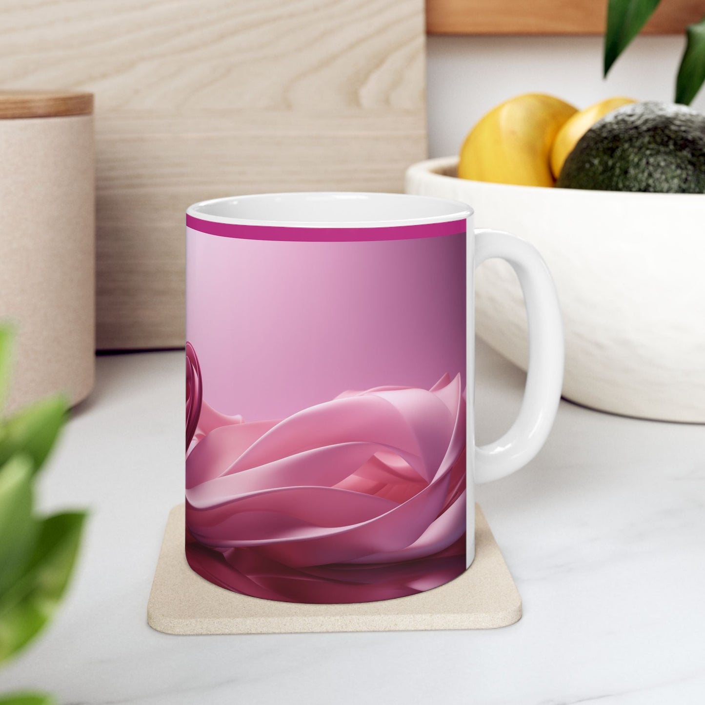 Heart-Themed 11oz Ceramic Coffee Mug