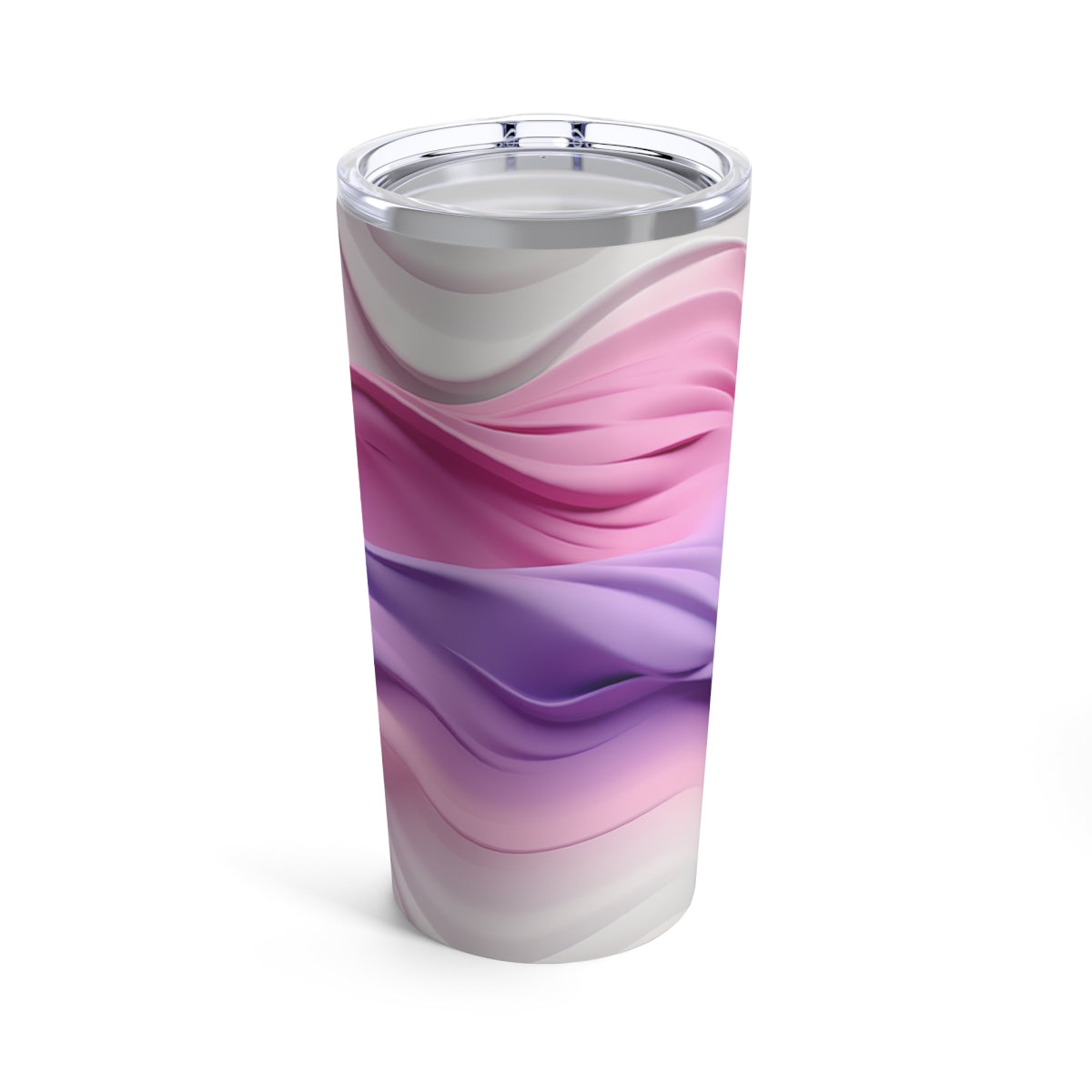 20oz Skinny Tumbler with Wavy Pink & Purple Soft Design
