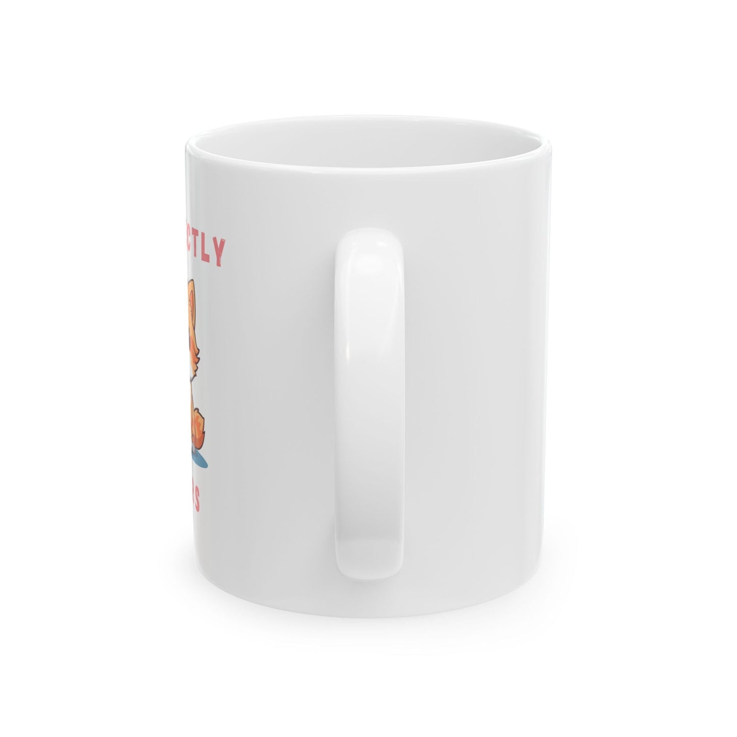 white base 11oz coffee mug cat-themed cute cat cartoon design purrfectly yours text