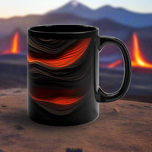 11oz Ceramic Coffee Mug with Lava Design