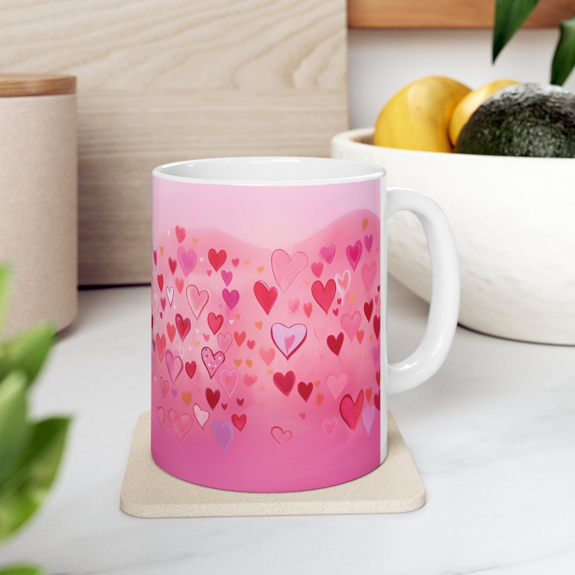 heart 11oz ceramic coffee mug cute custom customized favorite valentin