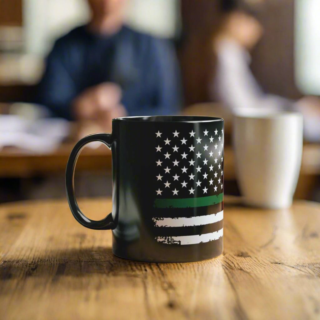 custom military thin green line usa flag coffee mug – perfect gift