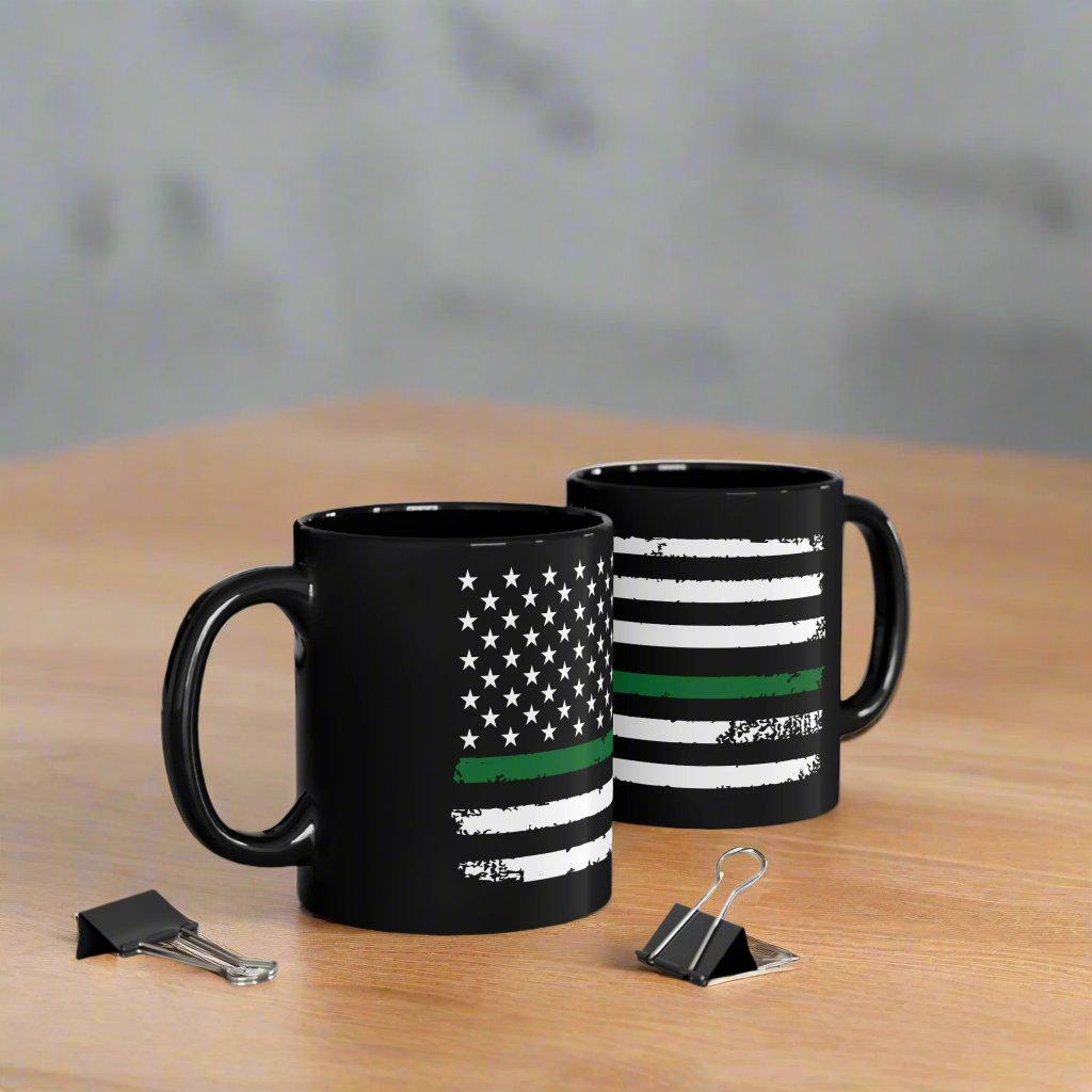 custom military thin green line usa flag coffee mug – perfect gift
