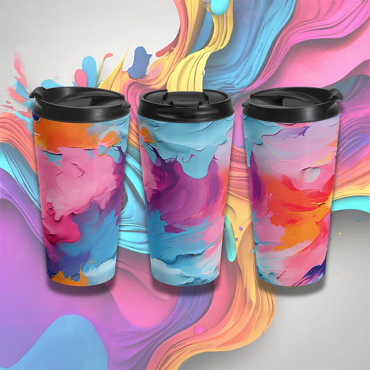 15oz Coffee Mug with Pastel Abstract Design