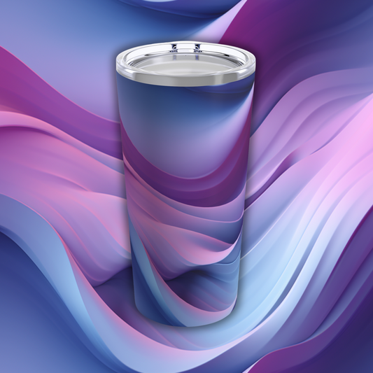 20oz Skinny Tumbler Calm Wavy Purple Gradient Design