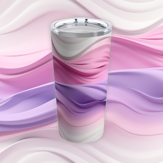 20oz Skinny Tumbler with Wavy Pink & Purple Soft Design