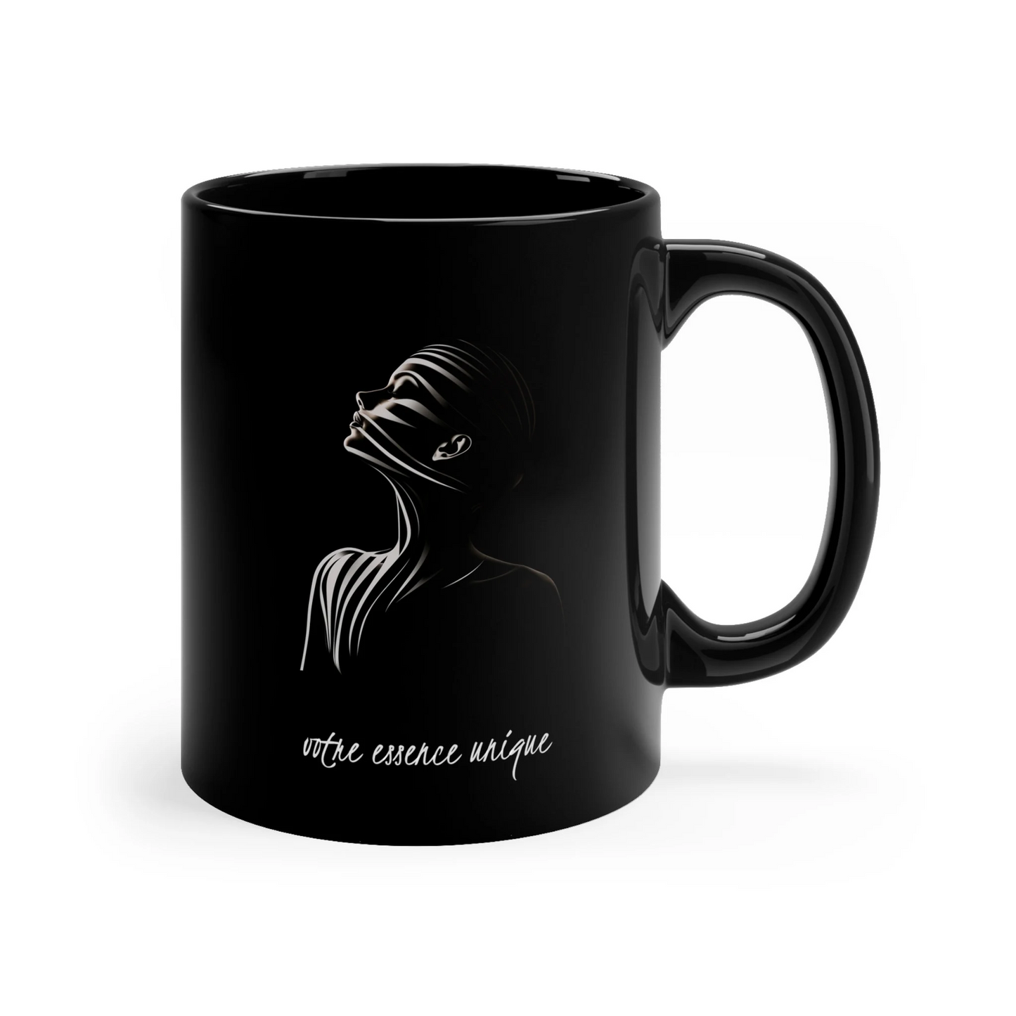 Your Favorite Charming 11 oz Ceramic Coffee Mug Featuring Female Portrait  – Perfect Birthday Valentine’s Gift with Artistic Touch Back Design